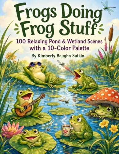 Frogs Doing Frog Stuff  A Low Vision Color By Numbers Book